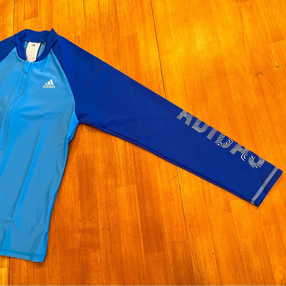 ADIDAS Kid’s Long Sleeve Zip-Up Rashguard - Picture 3 of 7
